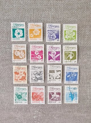 Serie francobolli Nicaragua 1983 fiori