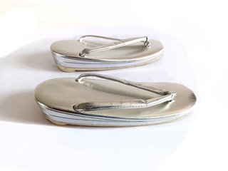 Sandalias Zōri Japonesas Vintage Plata