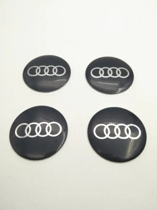 Chapas de centro de rueda Audi negro 56 mm