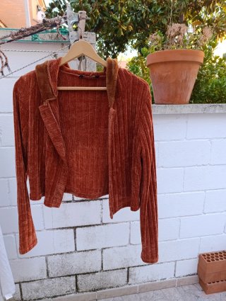 Chaqueta de pana naranja
