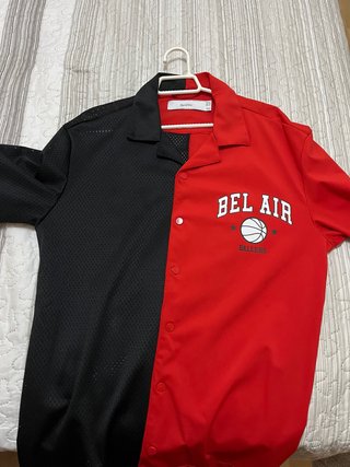 Camisa Bershka Bel Air Ballers Roja y Negra