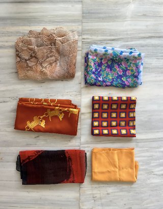 Lote pañuelos vintage mujer estampados y lisos