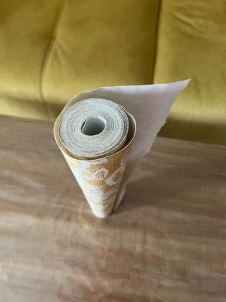 Rollo de papel pintado, mostaza