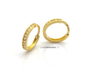 argollas oro 18k con piedra con circonita