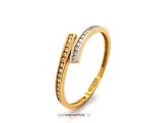 anillo oro 18k con circonita