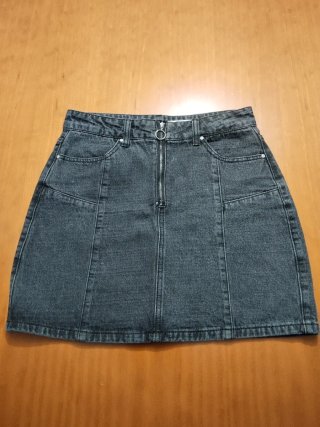 Falda vaquera gris