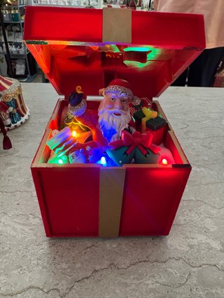 Scatola Babbo Natale con luci e suoni