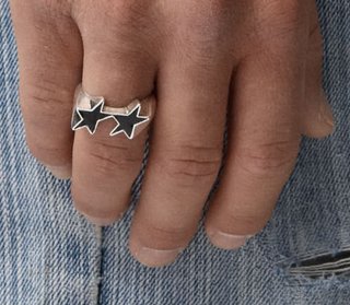 Anillo Twojeys Icon Negro Estrellas