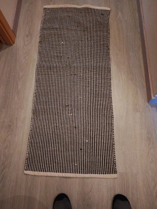 2 Tappeti Jarapa a Strisce Bianco e Nero