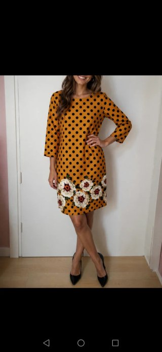 Vestido de Lunares y Flores Talla 44
