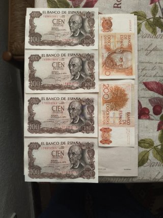 Billetes de España 100 y 200 Pesetas sin usar