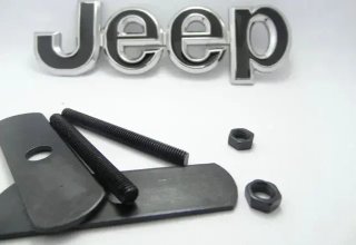 Logo emblema de parrilla Jeep negro