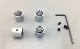 Tapones antirrobo válvulas llantas Volvo cromado