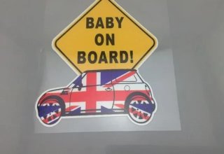 Pegatina vinilo bebe a bordo Mini