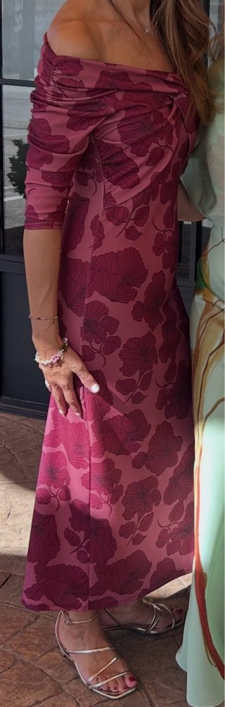 Vestido boda y aventos estampado