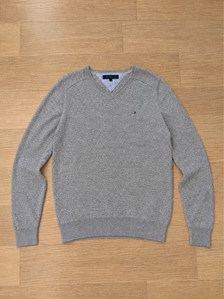 Tommy Hilfiger Golf – Maglione uomo grigio mélange