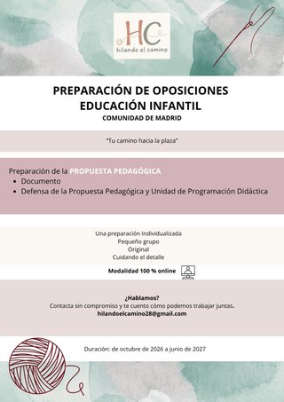 Propuesta Pedagógica Educación Infantil Madrid
