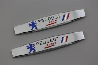 Emblema lateral o trasero Peugeot sport cromado