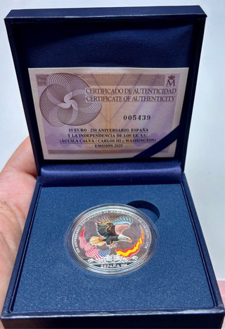 Moneda PLATA 10 Euro España 2025 Aguila Calva.