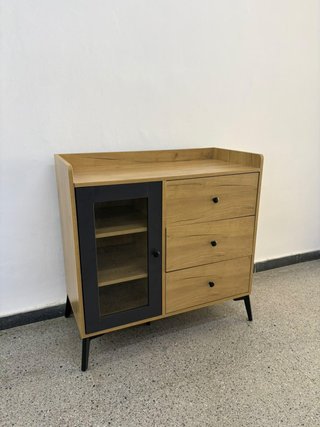 Aparador de cocina madera y negro