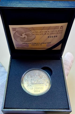 Medalla PLATA Proclamación Felipe VI 2014 Estuche