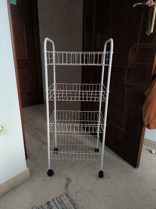 Carrito Organizador Blanco con Ruedas