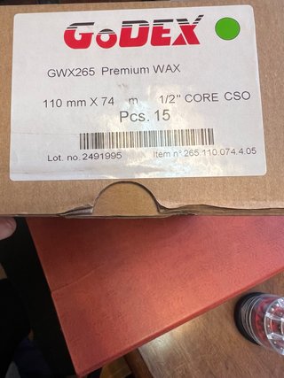 Rollos Cera Godex GWX265 110mm x 74m