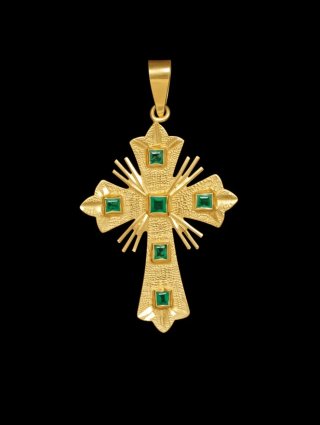 Cruz de Oro con Esmeraldas Peso 3.8g