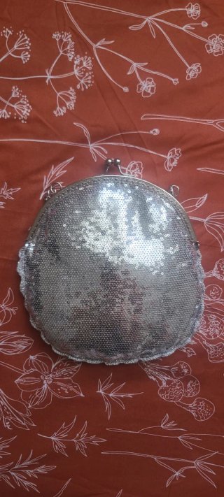 Bolso de fiesta plateado con lentejuelas