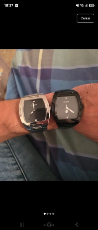 Confezione di 2 orologi Guess nero e argento