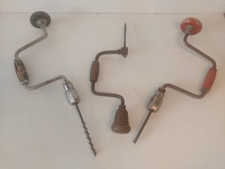 Lote 3 Taladros Manuales Antiguos Vintage
