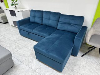 Oferta Sofá Azul con Cama y Arcón