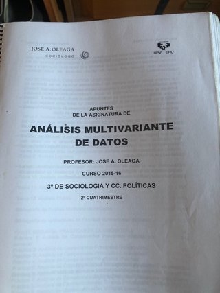 Analisis multivariante de datos UPV EHU