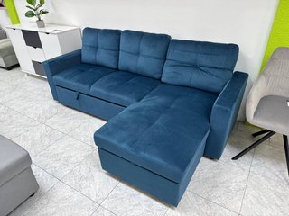 Sofá Cama Azul Moderno con Arcón Nuevo