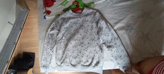 Jersey gris con gatitos del espacio