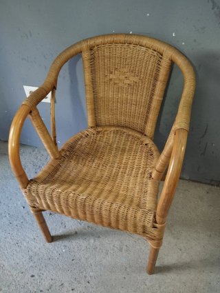 Silla mimbre y bambú años 60
