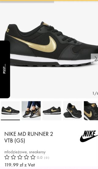 Nike MD Runner 2 VTB (GS) Negro/Dorado