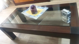 Mesa de centro madera y cristal