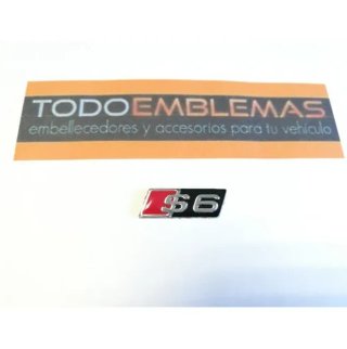 Logo Audi S6 26 x 9 mm plata o negro