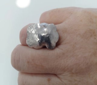 Anillo Oso Martelé Tous Plata