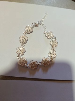 Pulsera Plata 925 Flores