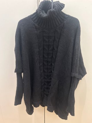 Jersey Negro Cuello Alto Mujer Talla xl