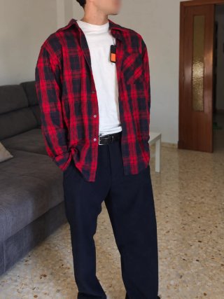 Camisa de moto MODUSHE con protecciones — Roja