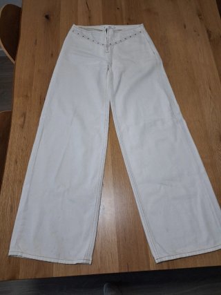 Pantalón vaquero blanco Mango T.32