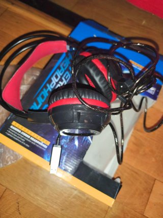 Auriculares Gaming USB Rojo/Negro