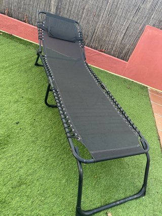 Tumbona de playa plegable negra