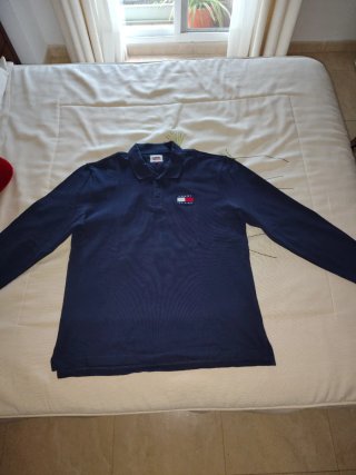 Polo de manga larga Tommy Jeans azul