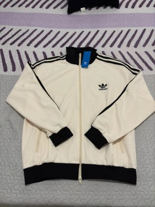 Chaqueta Adidas Blanca y Negra Waffle