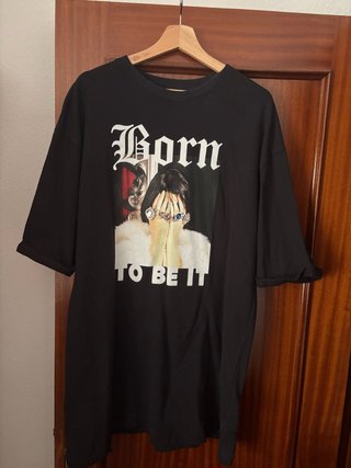 Vestido negro Bershka con dibujo y brillantes