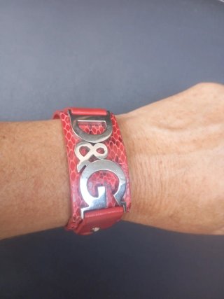 Pulsera D&G Roja Piel Serpiente